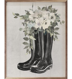 Boots With Flowers White
